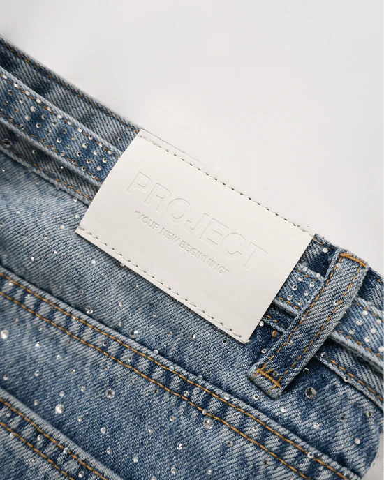 RHINESTONE BAGGY JEANS
