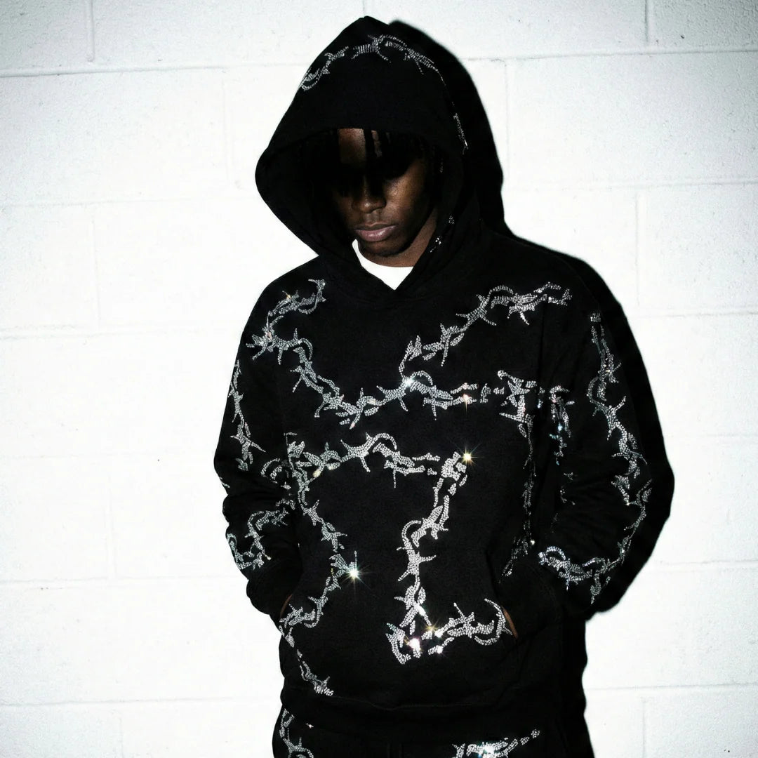 VYBES Rhinestone Thorn Hoodie
