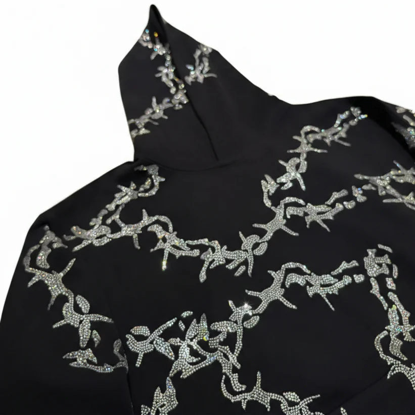 VYBES Rhinestone Thorn Hoodie