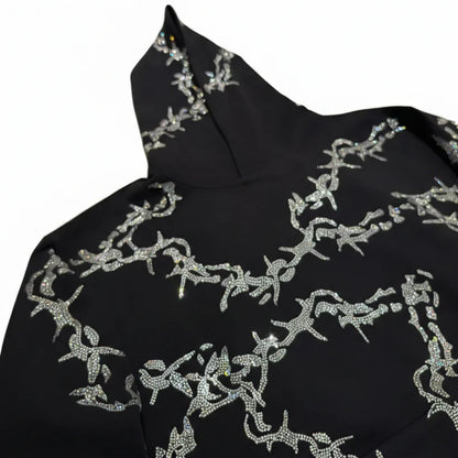 VYBES Rhinestone Thorn Hoodie