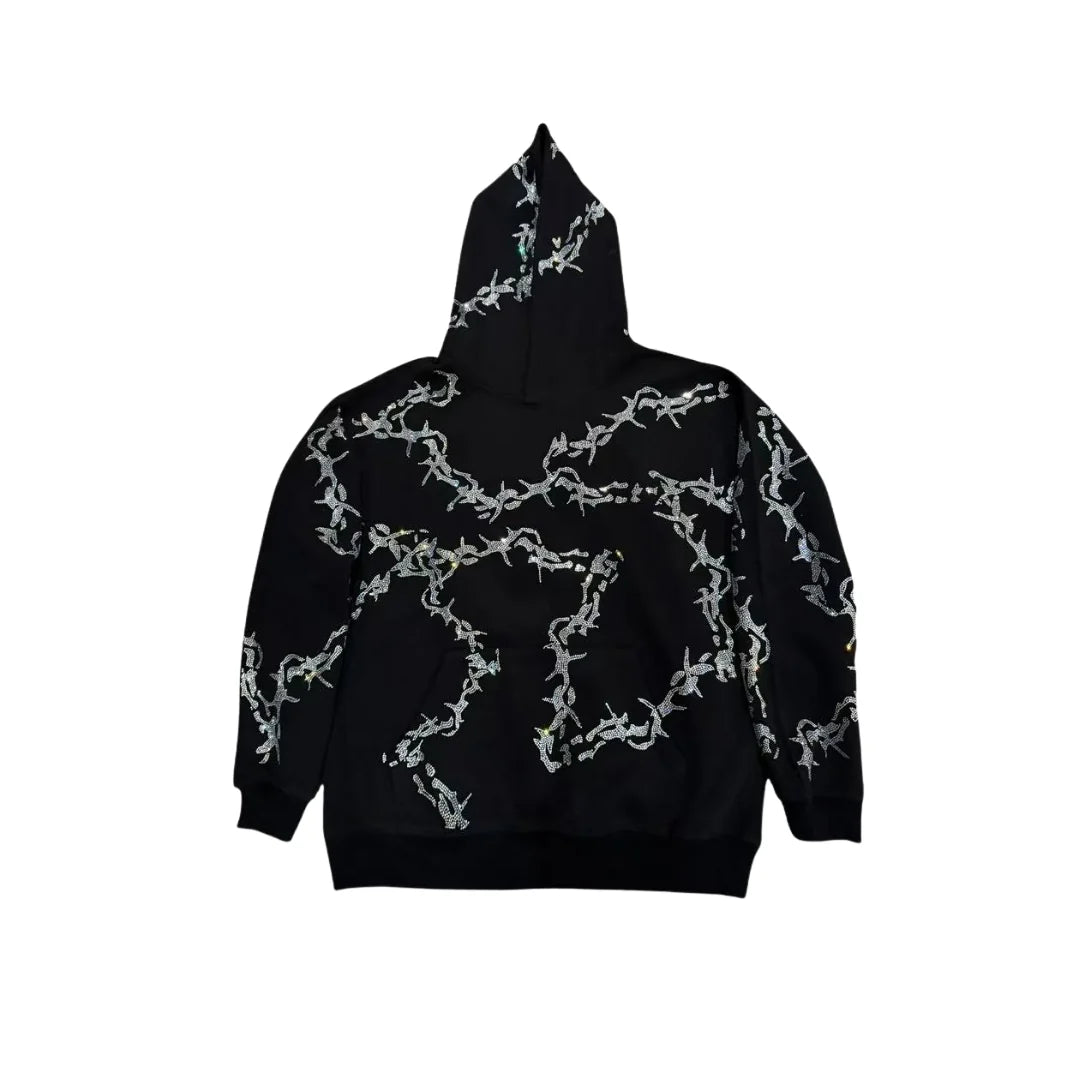 VYBES Rhinestone Thorn Hoodie