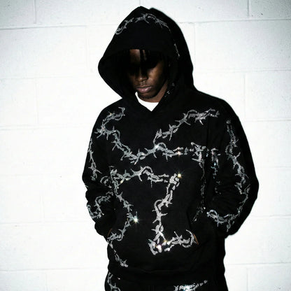 VYBES Rhinestone Thorn Hoodie