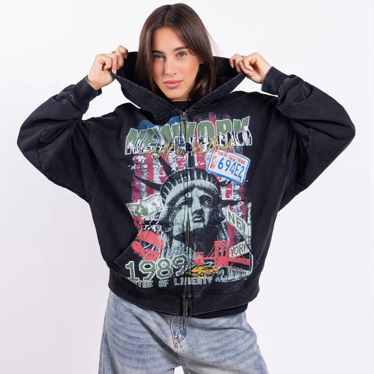 City of liberty zip Hoodie
